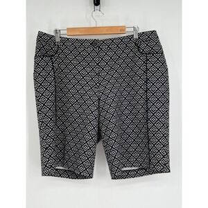 EP Pro Golf Shorts Black White‎ Geometric Print Women's Size 16